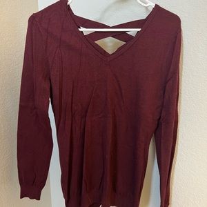 Burgundy cross back sweater